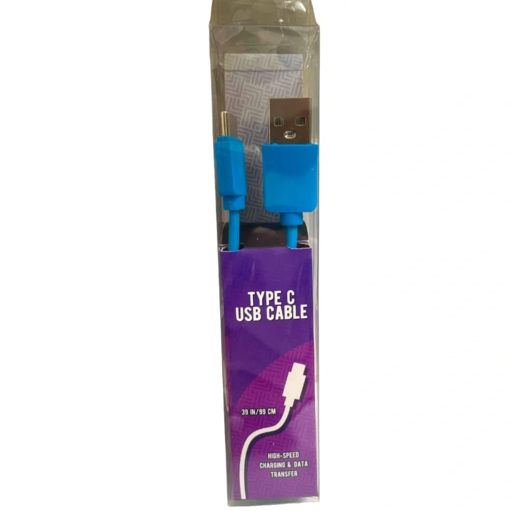 Blue High Speed Type C USB Charging & Data Transfer Cable, 39”